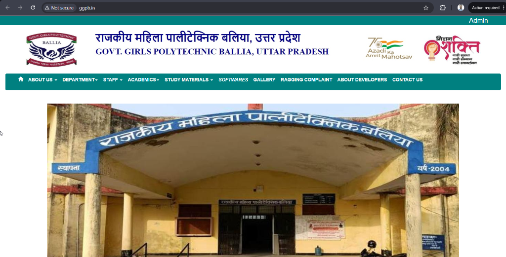 Govt. Girls Polytechnic Ballia project interface