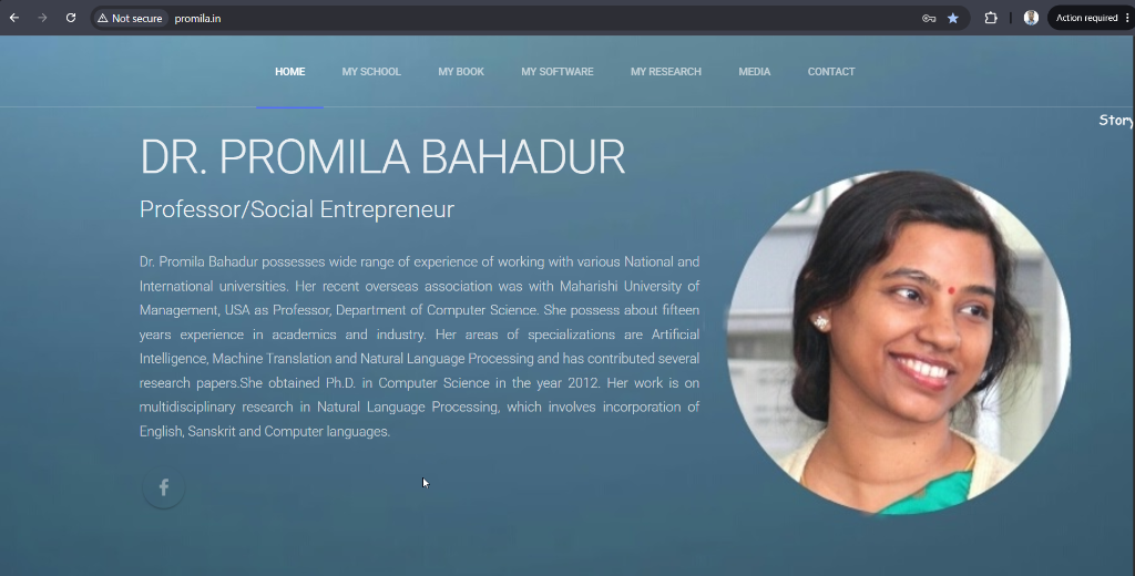 Dr. Promila Bahadur project interface